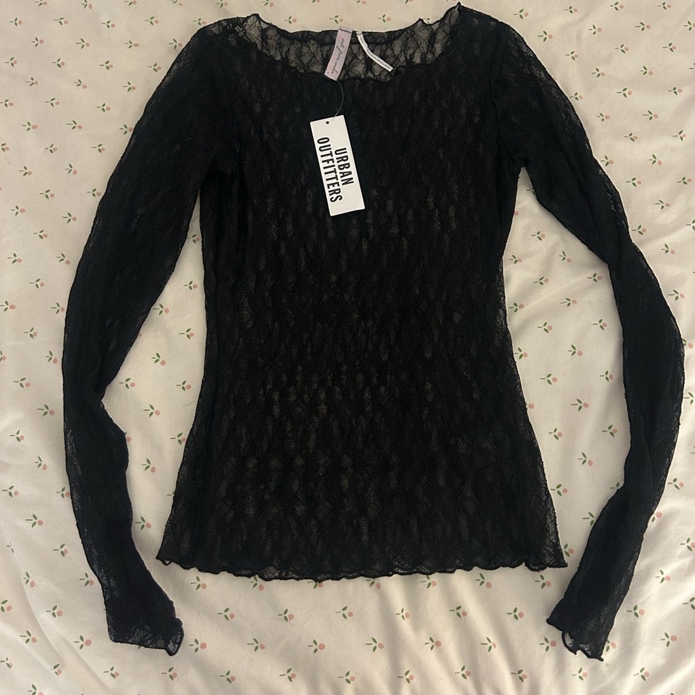 Urban Outfitters Black Lace Long sleeve top